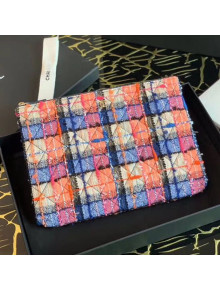 Chanel Tweed Medium Pouch Orange/Blue/Pink 2020
