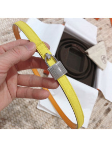 Hermes Leather Belt 13mm with Lock Buckle Yellow 2021