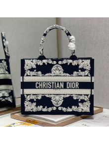 Dior Medium Book Tote Bag in Blue and White Cornely-Effect Embroidery M1286 2022 21