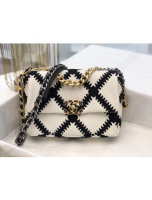 Chanel Crochet Quilted Calfskin 19 Flap Bag AS1160 White 2021 TOP