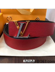 Louis Vuitton Reversible Calfskin Belt 40mm with Two-Tone LV Buckle Red 2021
