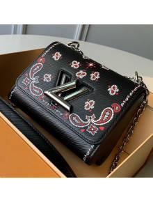 Louis Vuitton Arabesques Flowers Twist PM Chain Shoulder Bag in Epi Leather M55234 Black 2019