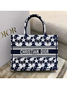 Dior Medium Book Tote Bag in Blue and White Star Etoile Embroidery M1286 2022 23