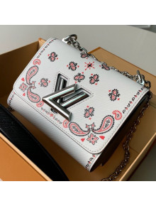 Louis Vuitton Arabesques Flowers Twist PM Chain Shoulder Bag in Epi Leather M55234 White 2019