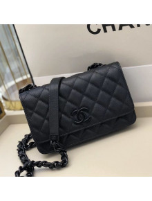 Chanel Matte Quilted Grained Calfskin Wallet on Chain WOC AP1954 Black 2021