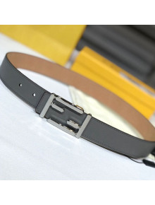 Fendi Calfskin Belt 30mm with FF Buckle Grey/Silver 2021