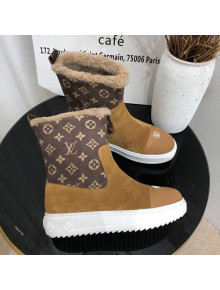 Louis Vuitton Breezy Flat Short Boots in Brown Monogram Suede 202001