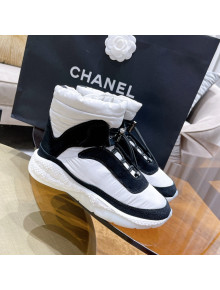 Chanel Down Ankle Boots White 2021 1116113