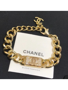 Chanel Crystal CC Chain Bracelet AB3739 Gold 2020