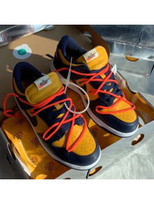 Nike x Off- Dunk Low Sneakers Yellow/Navy Blue 2021 (For Women and Men)