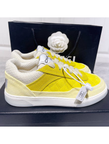 Chanel Suede Sneakers Yellow 2021 111701