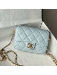 Chanel Lambskin Mini Flap Bag AS2855 Light Blue 2021