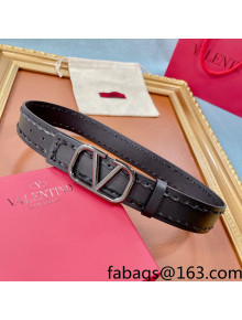 Valentino VLogo Calfskin Belt 40mm with V Buckle All Black 2021