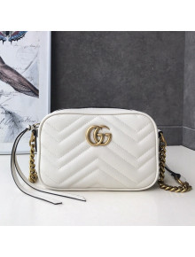 Gucci GG Marmont Matelassé Mini Shoulder Bag 448065 White 2022