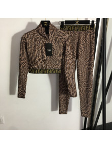 Fendi FF Sweatshirt and Pants Activewear Set Brown 2022
