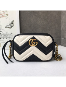 Gucci GG Marmont Matelassé Mini Shoulder Bag 448065 Black/White 2022