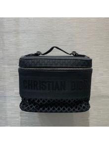 Dior DiorTravel Vanity Case Bag in Black Mesh Embroidery 2021