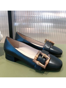 Gucci Leather Ballet Flat with Bamboo Buckle Black 2021