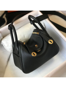 Hermes Lindy Mini Bag 19CM Black/Gold 2020 