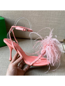 Bottega Veneta Feather Dot Heel Sandals 9cm Flamingo Pink 2021