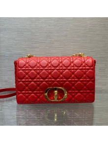 Dior Large Caro Chain Bag in Red Soft Cannage Calfskin 2021