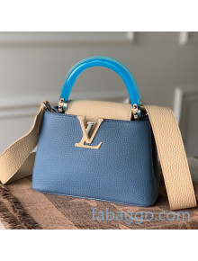 Louis Vuitton Capucines Mini Bag with Translucent Top Handle M56072 Blue/Light Beige 2020