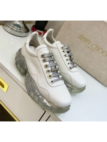 Jimmy Choo Diamond/F Calf Leather Low Top Sneaker White/Silver 2019