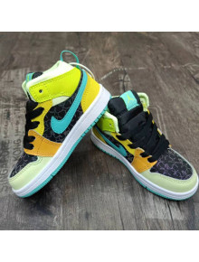 Nike Air Jordan 1 Retro High OG AJ1 Sneakers Green/Yellow 2021(For Kids)
