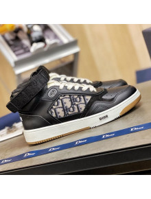 Dior B27 High-Top Sneakers in Black Calfskin and Oblique Jacquard 2020 (For Women and Men)