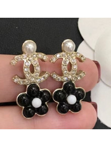 Chanel Flower Short Earrings AB6030 Black 2021
