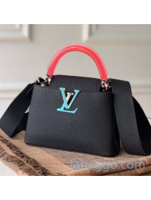 Louis Vuitton Capucines Mini Bag with Translucent Top Handle M56072 Black/Pink 2020