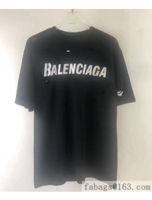 Balenciaga Cotton T-shirt BT61907 Black 2021(For Women and Men)