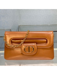 Dior Medium DiorDouble Chain Bag in Gold Brown Smooth Calfskin 2021