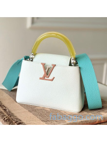 Louis Vuitton Capucines Mini Bag with Translucent Top Handle M56072 White/Yellow 2020