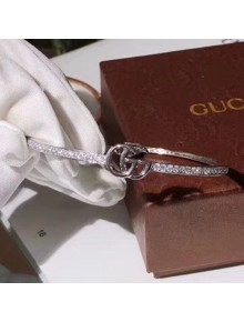 Gucci GG Crystal Cuff Bracelet Silver 2019
