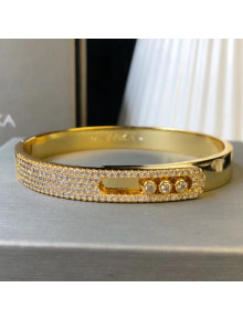 Messika Move Crystal Cuff Bracelet Gold 2019