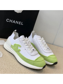 Chanel Knitwear Sneakers G38332 White/Green 2021