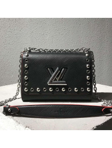 Louis Vuitton Epi Leather Twist MM Bag with Studs M53520 Black 2018