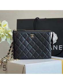Chanel Quilted Lambskin Pouch AP1957 Black 2020