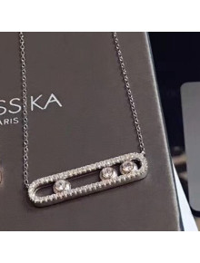 Messika Three Move Crystal Necklace Silver 2019