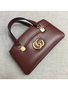 Gucci Leather Arli Large Top Handle Bag 550130 Burgundy 2019