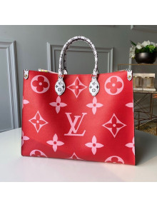 Louis Vuitton Onthego Shopper Tote Bag M44569 Red/Pink 2019