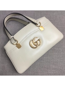 Gucci Leather Arli Large Top Handle Bag 550130 White 2019