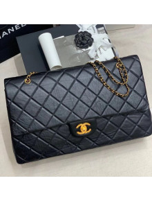 Chanel Vintage Quilted Calfskin Classic Oversize Flap Travel Bag Black 2020