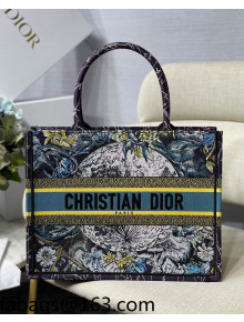 Dior Medium Book Tote Bag in Blue Constellation Embroidery 2021