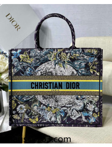 Dior Large Book Tote Bag in Blue Constellation Embroidery 2021
