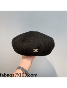 Celine Beret Hat Black 2021 110436