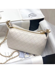 Chanel Quilted Calfskin Mini Bag with Chain White 2020