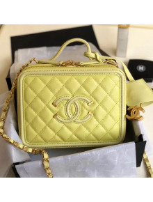 Chanel CC Filigree Medium Vanity Case Bag in Grained Calfskin A93343 Yolk Yellow 2018