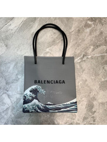 Balenciaga Calfskin Vertical Mini Shopping Tote Bag 201016 Grey/Wave 2020